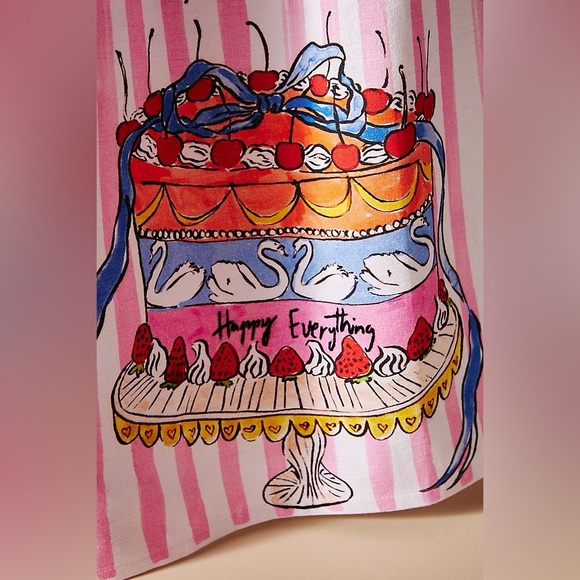 Anthropologie Happy Everything Stripe Cotton Tea Towel - Picture 2 of 2